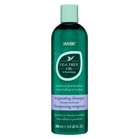 HASK Invigorating Shampoo Sulfate Free Tea Tree Oil and Rosemary, 12 fl oz