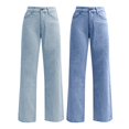 thumbnail image 3 of JJHGVB Wide Leg Jeans Denim Pants Baggy Jeans Pull-On Pant High Waisted Denim Pants Long Casual Pants Jeans for Women Straight Denim Jeans Daily Casual Wear Wide Leg Jeans for Women Rose Gold 4XL, 3 of 7