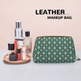 thumbnail image 4 of Cartoon Cute Corgi Dog Green_A Makeup Bag, Large Capacity Travel Cosmetic Bag for Women Girls- Travel Toiletry Bag Leather Portable Waterproof Makeup Case Organizer with Handle, 4 of 4