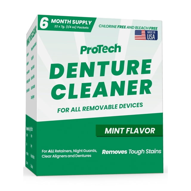 Limpiador Denture Cleaner Pro Tech Retainer, paquete de 22 unidades, 6 meses