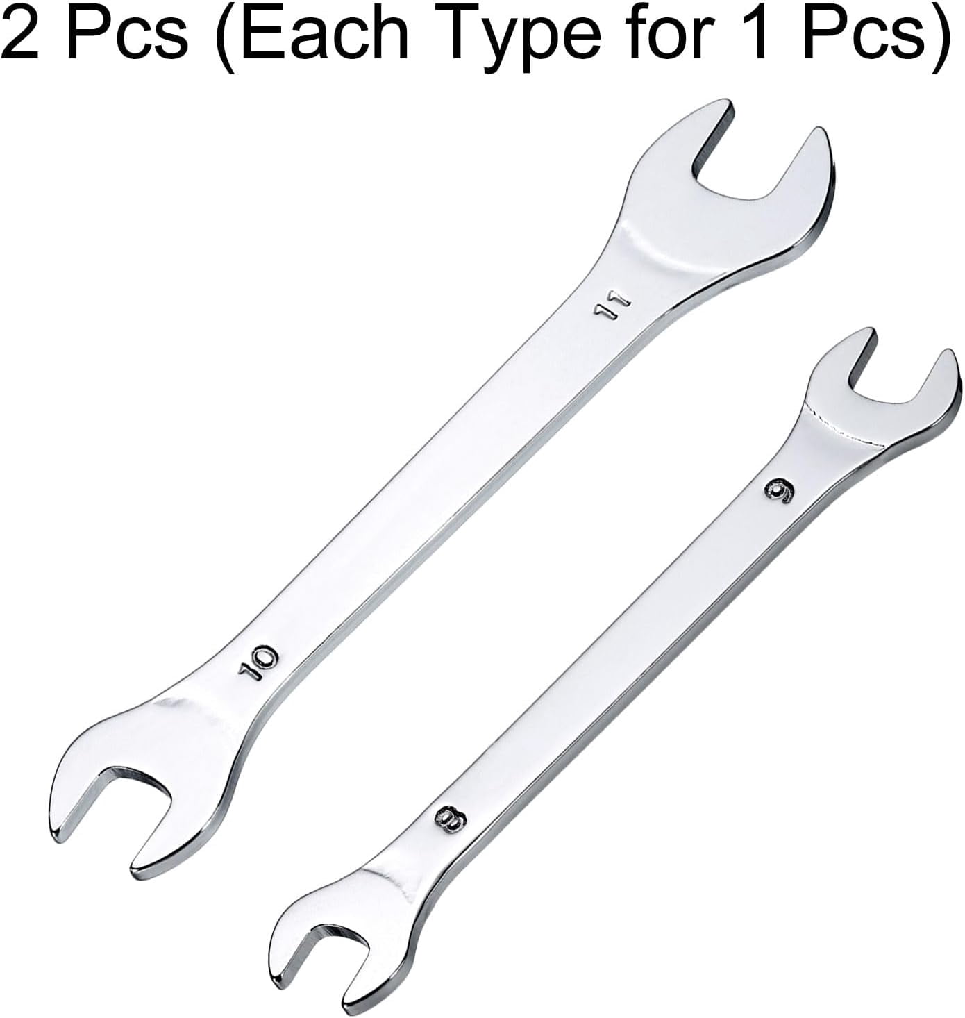 MKEUDQ-2pcs Double Open End Thin Wrench Set 6×7/8×9mm Metric Super Thin Small Flat Head Wrench Mirror Polished Open Ended Spanner for Automotive Repair Furniture Assembly