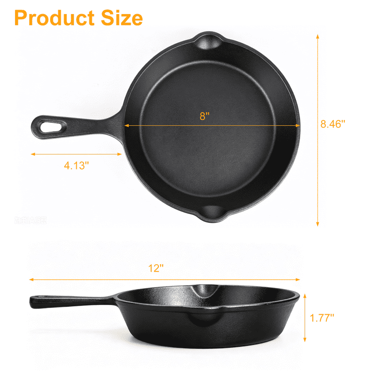 TAIMASI 8-Inch Pre-Seasoned Cast Iron Skillet photo 5