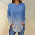 thumbnail image 2 of Fall Tops for Women 2025 Trendy, Yigetop Long Sleeve Tops for Women Neck Casual Petite T Shirts Women's Tunics Light Blue L, 2 of 5