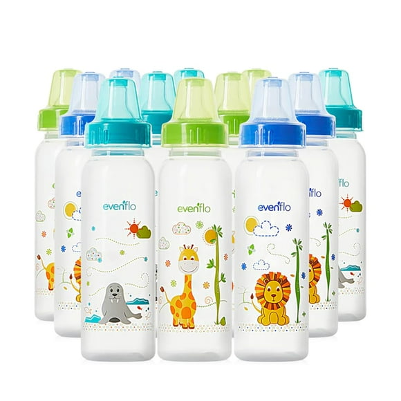 Pack de 12 Biberones Evenflo Feeding Classic Prints de 236 ml