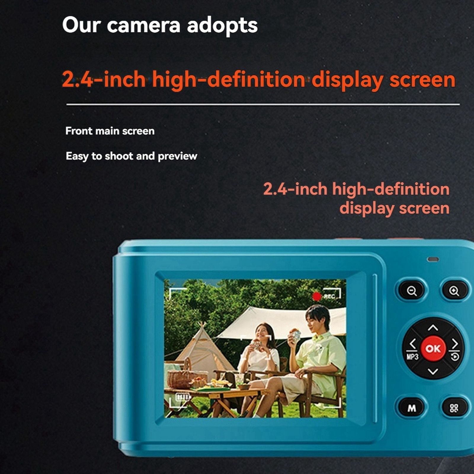 Digital Camera 16x Digtal Zoom Auto Focus 2.5K HD 72MP Digital Camcorder Camera for Home Outdoor Travel Red