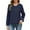 Navy, variant on Lenpel Women's Floral Lace Long Sleeve Shirts Scalloped V Neck Hollow out Dressy Casual Tops Loose Party Blouses(Navy,X-Large)