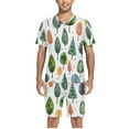 thumbnail image 5 of joogoo Men's Pajama Set Trees Christmas V-Neck Pj Shorts Set 2 Piece Loungewear Sleepwear XXL, 5 of 7