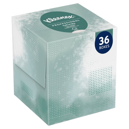 Kleenex® Professional Naturals Facial Tissue, Bulk (21272), 2-Ply, White, Upright Facial Tissue Cube Boxes for Business (90 Tissues/Box, 36 Boxes/Case, 3,240 Tissues/Case)