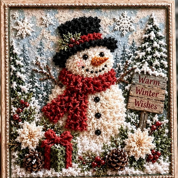 3D Christmas Fabric Poke Art Kit, Handmade Fabric Poke Art Kits for Adults, DIY Fabric Art Kit with Pre-Cut Squares, Festive Display & Heartfelt Gift