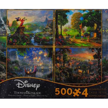 Ceaco Thomas Kinkade The Disney Dreams Collection 4 In 1 Multipack Aladdin Winnie The Pooh Beauty The Beast The Little Mermaid Jigsaw Puzzles 4 500 Pieces Walmart Com