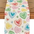 thumbnail image 1 of Valentine's Day Decorations Valentine's Day Heart Print Table Flags Party Table Kitchen Mats, 1 of 5