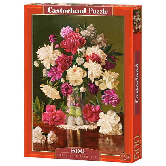 500 Piece Jigsaw Puzzle, Beautiful Pheonies, Bunch of flowers, Still nature, Adult Puzzle, Castorland B-53780