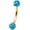 Aqua Gem / Gold Bar, variant on Anodized Titanium Curved Barbell 16G Eyebrow Ring with Ferido Ball Ends