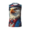 thumbnail image 6 of Lsque Surreal Bald Eagle Gentleman Print Men's Cotton Blend Sleeveless Muscle Shirts (S-3XL)- Moisture Wicking, Odor Protection, UPF 30+,Medium, 6 of 8