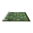 thumbnail image 2 of Ahgly Company Machine Washable Indoor Round Abstract Turquoise Blue Modern Area Rugs, 4' Round, 2 of 4