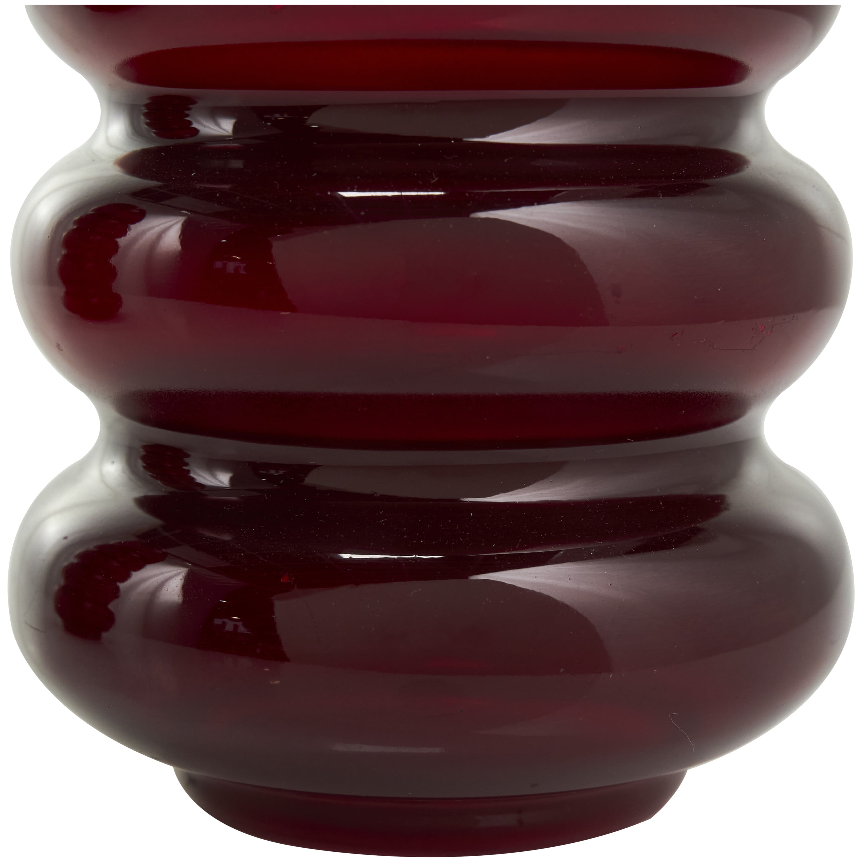 DecMode 13", 11"H Bubble Red Glass Vase, Set of 2