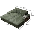thumbnail image 6 of Convertible Combination Sofa, Corduroy Fabric, Fluffy Modern Sleeper Sofa Chair, Oversized Combination Living Room Double Lounge Chair (Green), 6 of 9