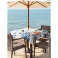 thumbnail image 3 of Outdoor Tablecloth with Umbrella Hole for Patio/Picnic/Party/Camping, Orange Blue Starfish Coastal Waterproof Table Cloth Square Cover Washable, Summer Beach Eucalyptus (60"x 60"), 3 of 8
