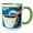 Green/White, variant on 3drose, Texas, Deep Ellum District, Coffee Cup Mural - Us44 Wbi0032 - Walter Bibikow, 11oz Two-tone Green Mug
