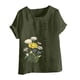 thumbnail image 4 of Camiseta suelta informal de verano con cuello redondo y manga corta con estampado de flores para mujer OAVQHLG3B Store  lin121212, 4 of 4
