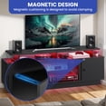 thumbnail image 3 of Uforic 70 inches Modern TV Stand with Light Strip, Storage Cabinets and Adjustable Partition, Black, 3 of 6