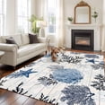 thumbnail image 2 of Navy Blue Sea Turtle Coastal Area Rugs 5'x8', Small Throw Rugs for Classroom Bedroom, Beach Black Coral Nautical Vintage Indoor Outdoor Rug Non-Slip Low Pile Carpet Runner Reversible Floor Mats, 2 of 8