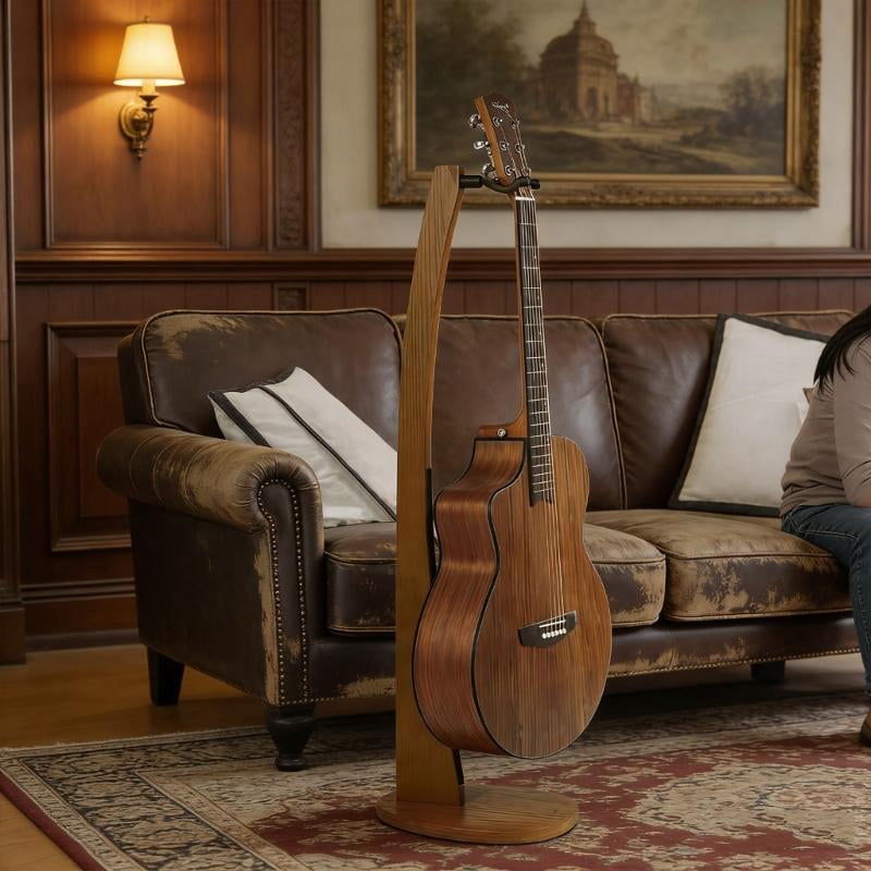 CEORPER Solid Wood Guitar Floor Stand Easy Assemble Wood Guitar Holder For Secure