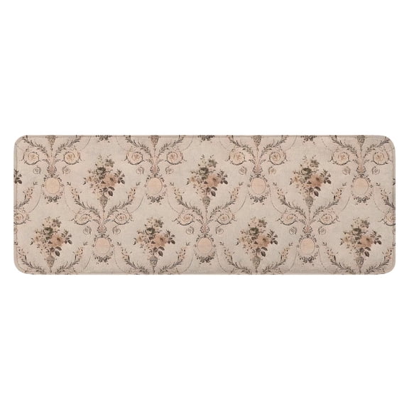 Pioneer Flower Floral Print Pattern Kitchen Rug Mat,Kitchen Runner Rugs Non Skid Washable,Decorative Kitchen Floor Mats for Kitchen,Sink,Laundry,17"x47.2"