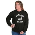 thumbnail image 4 of Feeling Llama Lazy Funny Animal Pun Unisex Plus Fleece Graphic Sweatshirt Brisco Brands 2X, 4 of 5