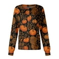 thumbnail image 5 of MLQIDK Halloween Nurse Jackets for Women Scrub Long Sleeve Button up Plus Size Medical Scrub Top Pumpkin Ghost Bat Print Nursing Working Uniforms Cotton Scrubs Set Saffron 5XL, 5 of 5