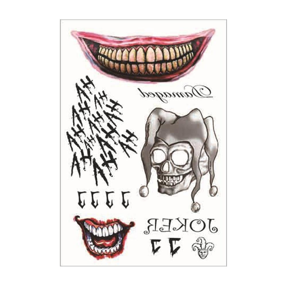 For Joker Temporary Tattoos Halloween Fancy Dress Sticks Y0R0