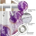 thumbnail image 6 of Purple Shower Curtain, Extra Long Lavender White Mixed Gold Ink Art Painting Shower Curtains Modern Marble Luxury Bathroom Curtain Bathtub Decor Waterproof Fabric with Hooks-48"W x 72"L (Pack of 1), 6 of 7