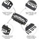 thumbnail image 4 of 100 Piezas Clips para Peluca Clips de Metal en Forma de U Clips para Peluca de Acero Inoxidable Clips de Peine de 6 Puntas con Goma Suave para Extensiones de Cabello DIY, 3,2 cm, 2,8 cm, Negro, 4 of 5