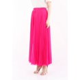 thumbnail image 3 of Fuchsia Chiffon Pleated Maxi Skirt with Elastic Waist Band, 3 of 5