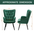 thumbnail image 5 of Furniliving Modern Accent Chair Upholstered Velvet Tufted Button Wingback Chair,Teal, 5 of 10