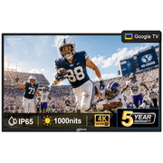 55 inches outdoor TV, 1000nits waterproof Outside TV, IP65 weatherproof TV, Waterproof TVs, 178° Viewing Angle outside Tvs for Partial Sun