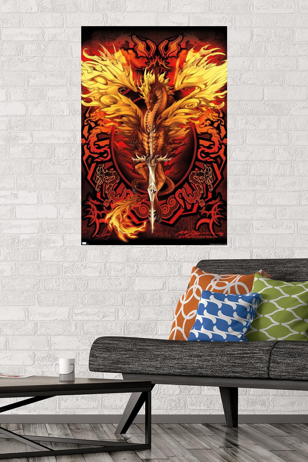 Ruth Thompson - Dragonblade Flameblade Wall Poster, 22.375" x 34"