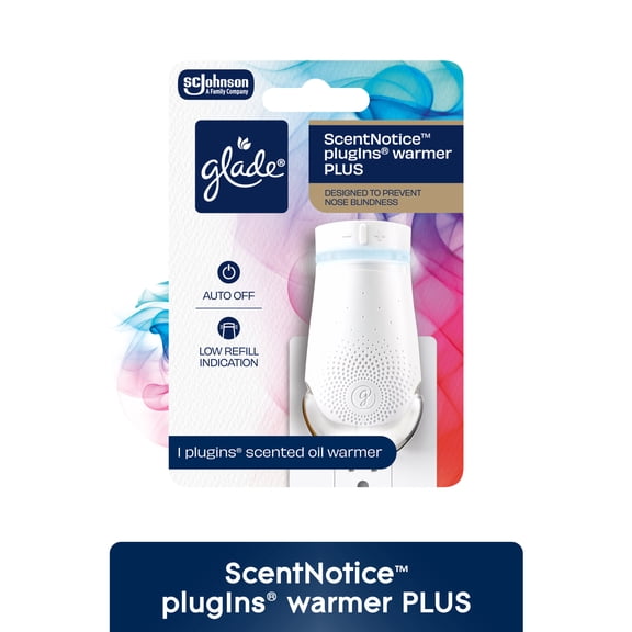 Glade PlugIns Scented Oil PLUS, Air Freshener Oil Warmer, with ScentNotice Technology