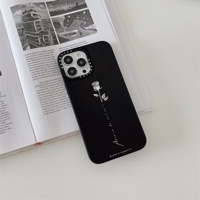casetify Espejo De Letra Lateral BLVCK Funda Para iPhone 11 12 12Pro 12ProMAX 13 13Pro 13ProMAX 14Pro 14plus 14 Pro MAX De Apple