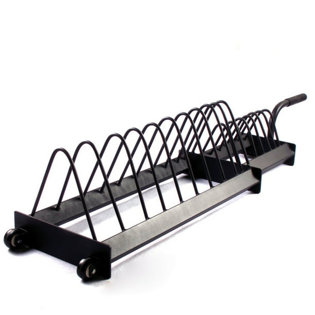 Horizontal Barbell Bumper Plate Rack Holder Olympic Bar Storage