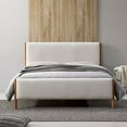 thumbnail image 3 of Omax Decor Liana Upholstered Platform Queen Bed in White Boucle Fabric, 3 of 11