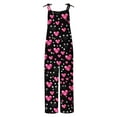 thumbnail image 5 of Womens Valentine's Day Jumpsuits Trendy Heart Printed Sleeveless Jumpers Loose Overalls Jumpsuit Pants With Pockets Multicolor L, 5 of 5