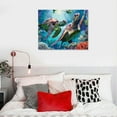 thumbnail image 5 of Jiayy Sea Turtle Wall Art Marine Theme Ocean Pictures Wall Decor Colorful Fish Coral Beach Canvas Painting Prints Artwork Modern Home Decoration Framed for Living room Bedroom Bathroom Office, 5 of 5