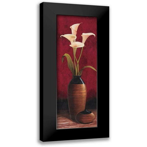 Unknown 7x14 Black Modern Framed Museum Art Print Titled - Calla Lily Panel