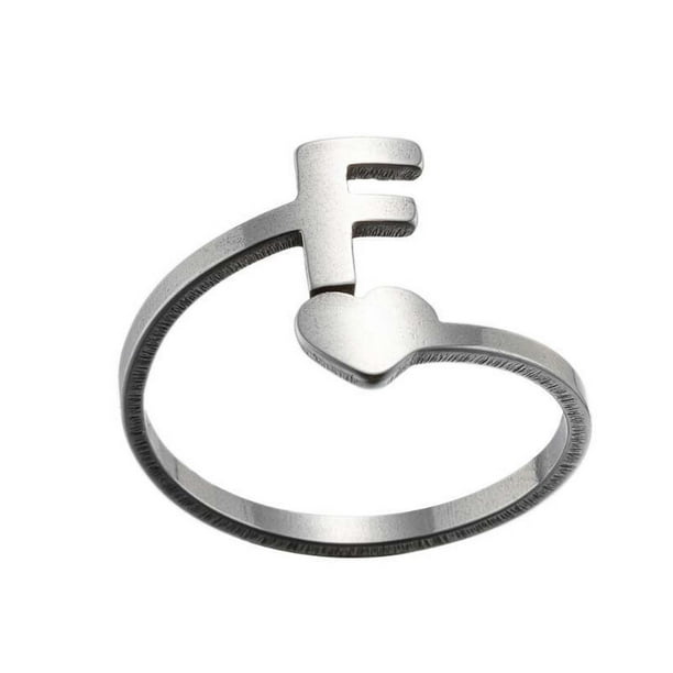 Xihbxyly Anillos de Moda, Anillos Abiertos Ajustables de Acero Inoxidable, Elegante Diseño de 26 Letras Inglesas, Accesorio de Joyería Llamativo, Ideal para Bodas, Fiestas, Compromisos y Banquetes, R
