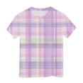 thumbnail image 4 of Staki Toddler Girl Easter Toddler Boys Girls Cute Bunny Short Sleeve Crew Neck Shirt Top Kids Easter Outfits 1-9Y 10-13Y(Light Purple,3-4 Years), 4 of 6