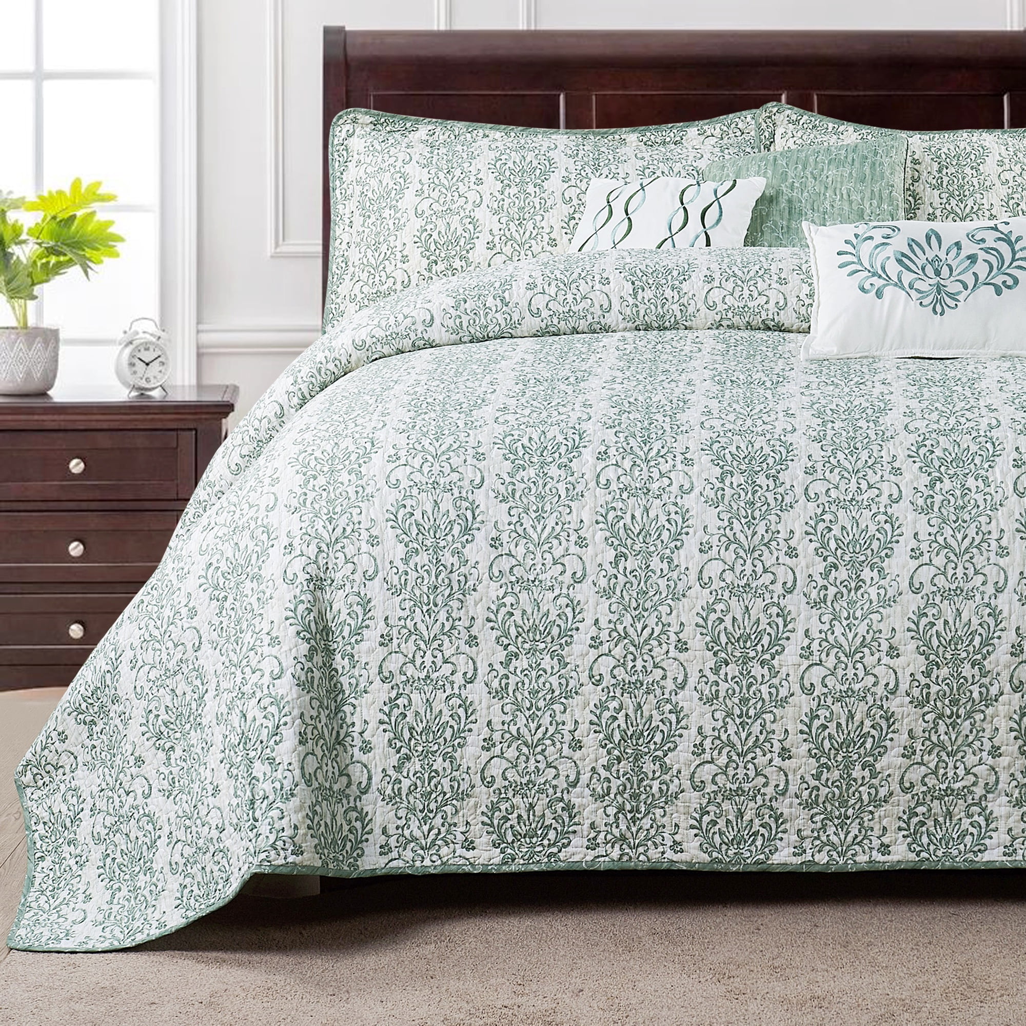 Home Soft Things 6 Piece Mayfair Printed Quilt Set, Oversize King (122" x 106")