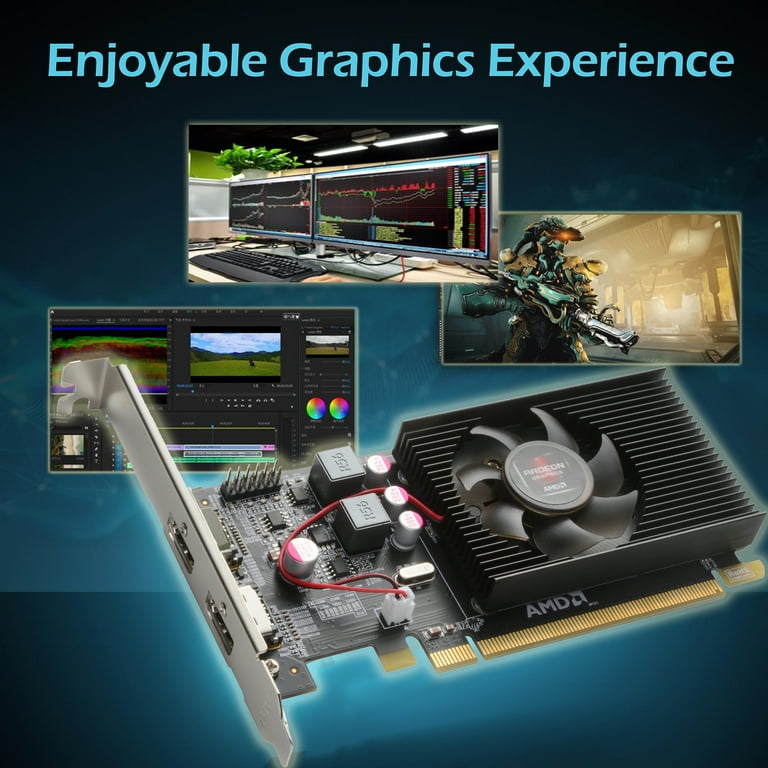 SAPLOS Radeon HD 6570 1GB GDDR3 64 bit Dual HDMI Graphics Card Low Profile Computer GPU PCI Express x 16
