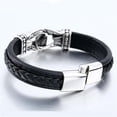 thumbnail image 4 of Pulsera Vikinga Negra Para Hombre, Pulsera Vintage De Cuero Pu, Accesorios De Ropa Duraderos matsuzay AP007018-01, 4 of 6