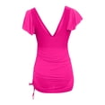 thumbnail image 3 of Womens One Piece Swimsuit Tummy Swim Dress Ruffle Drawstring Mesh Skirt Summer Beach Bathing Suit Swimsuits for Women One-Piece M, 3 of 4